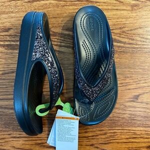 CROCS Sloan Black Glitter Sandals